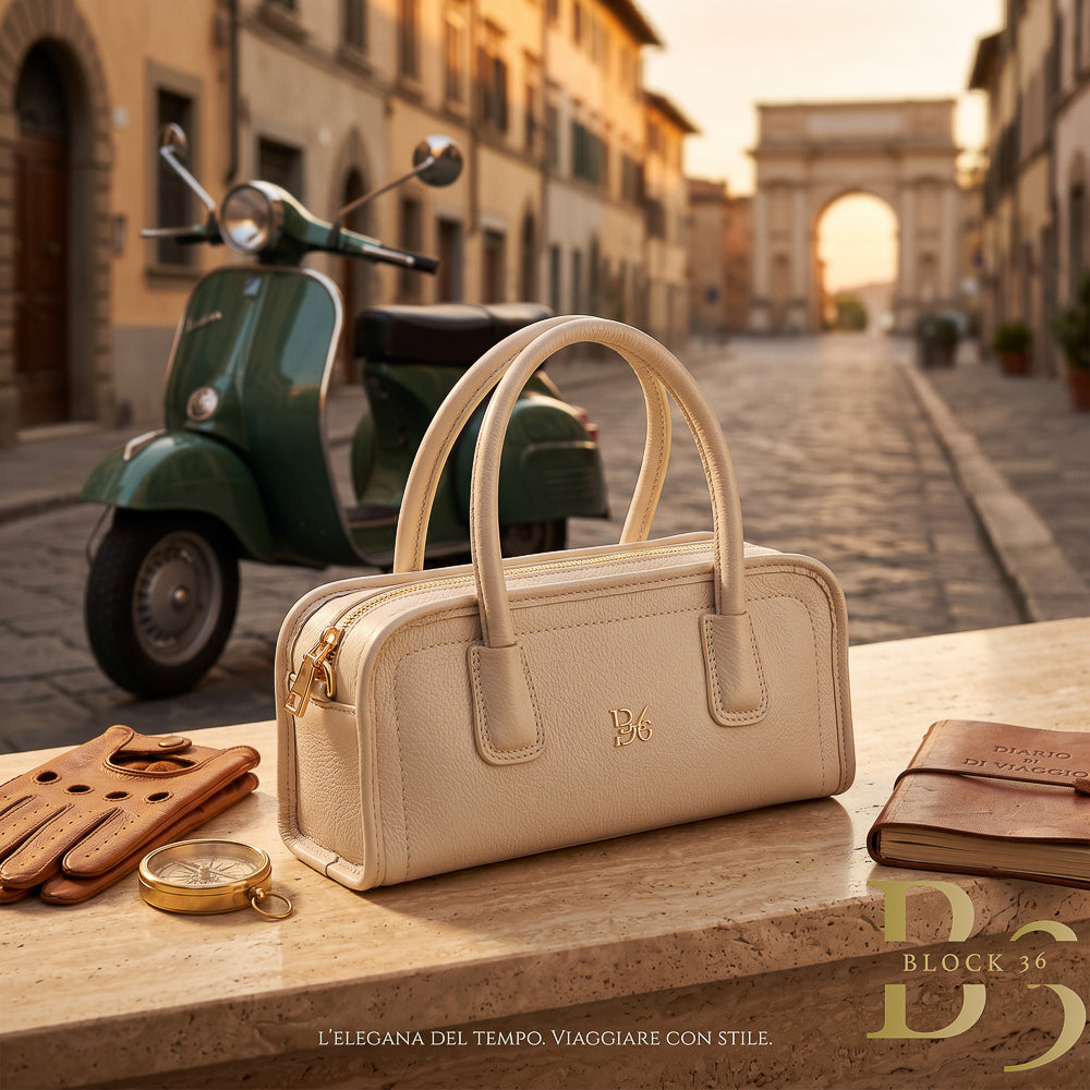 BLOCK36 BAGS: BORSA "VIOLETTA" AVORIO