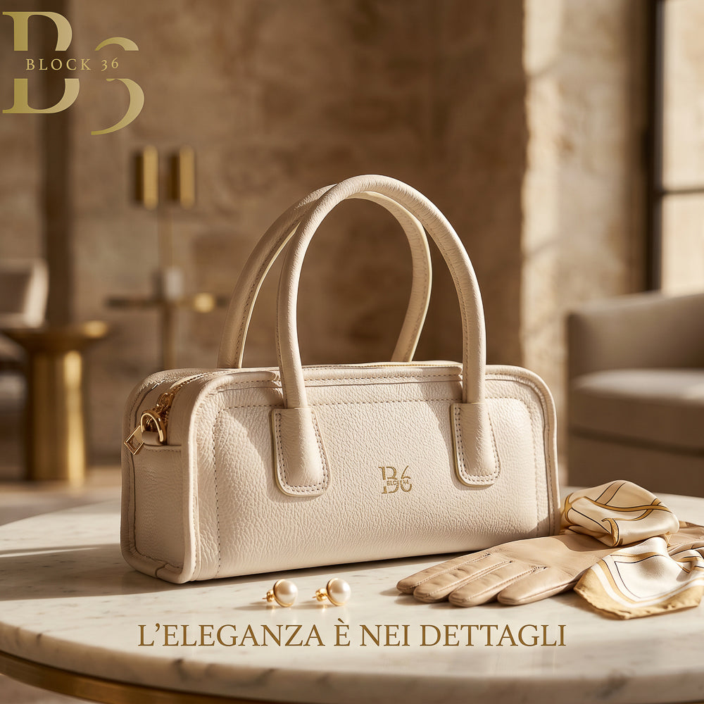 BLOCK36 BAGS: BORSA "VIOLETTA" AVORIO