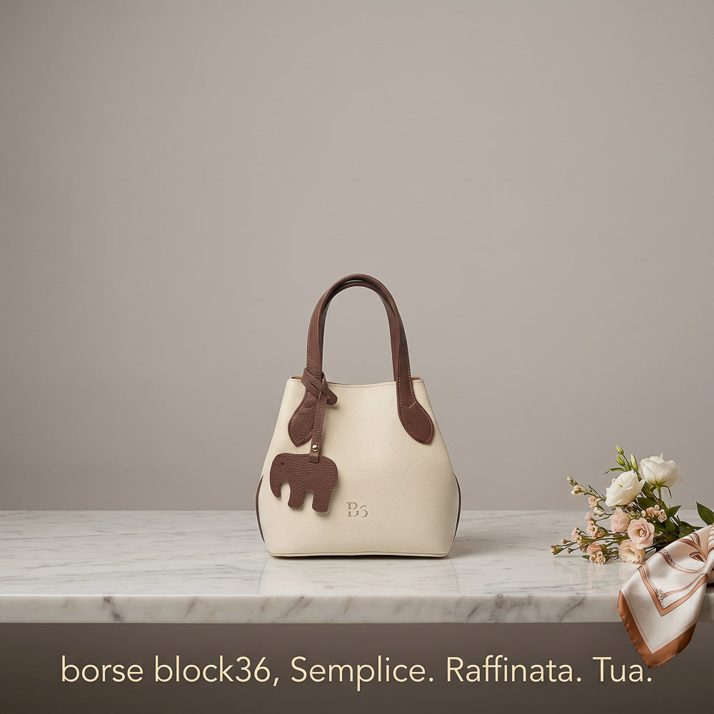 BLOCK36 BAGS: BORSA "PETALO" SABBIA