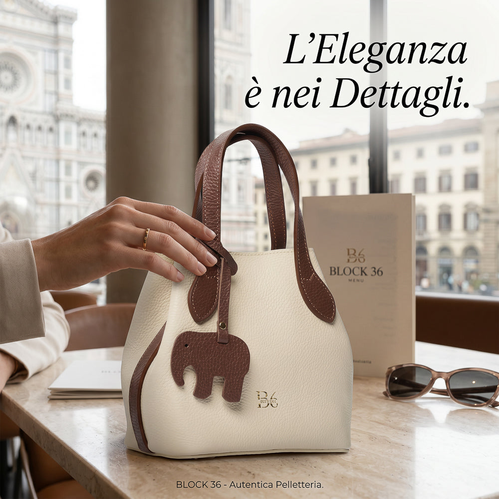 BLOCK36 BAGS: BORSA "PETALO" SABBIA