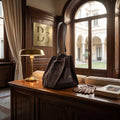 BLOCK36 BAGS: BORSA IN CAMOSCIO "SKID ROW" COL TESTA DI MORO