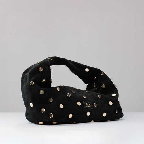 BLOCK36 BAGS: BORSA  IN CAMOSCIO MOD,  "FIVE POINT" COL NERO
