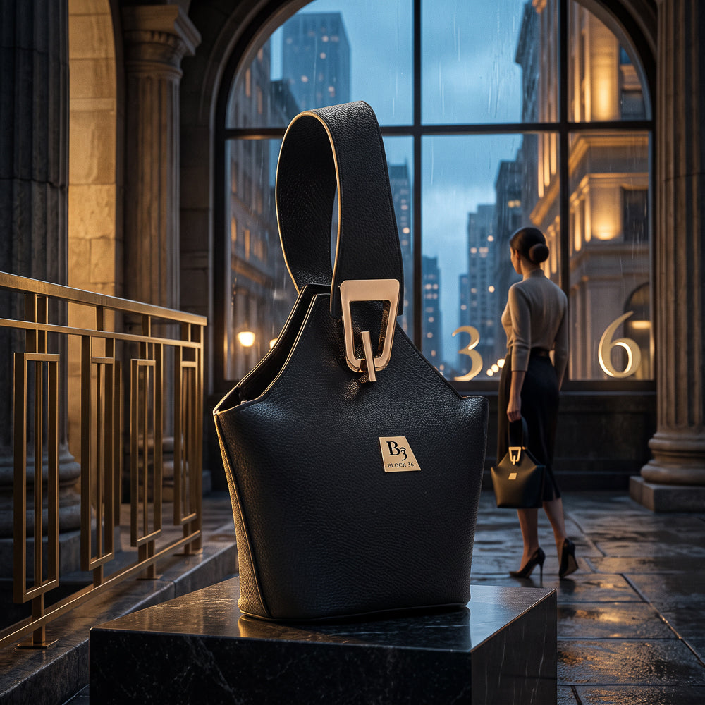 BLOCK36 BAGS: BORSA "CHORILLO" RUVIDA NERA