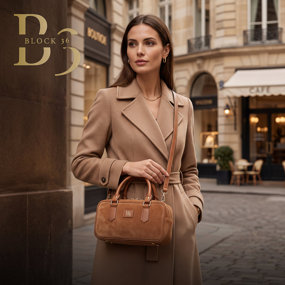 BLOCK36 BAGS: BORSA "INGLEWOOD" CARAMELLO