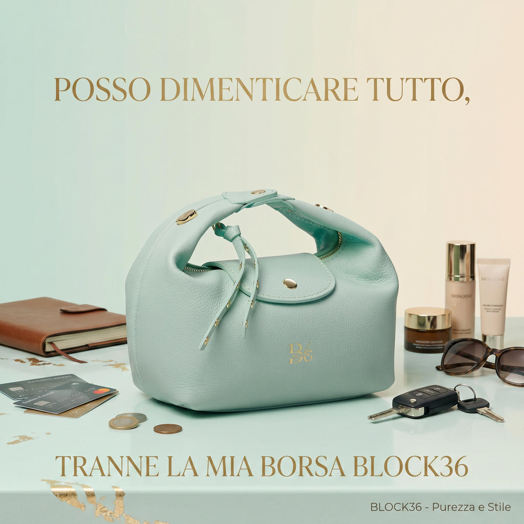 BLOCK36 BAGS: BORSA "PISTILLO" VERDE-ACQUA