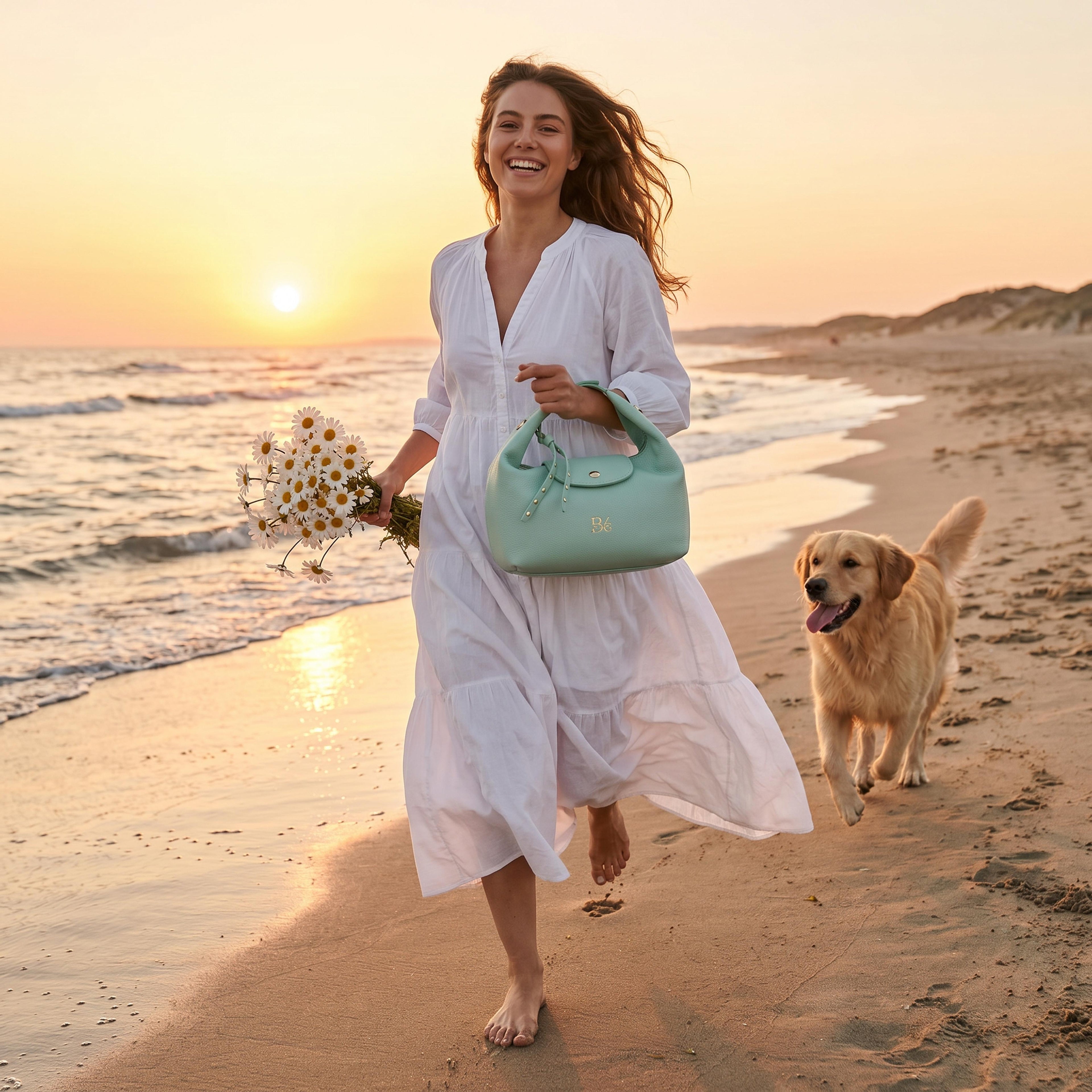 BLOCK36 BAGS: BORSA "PISTILLO" VERDE-ACQUA