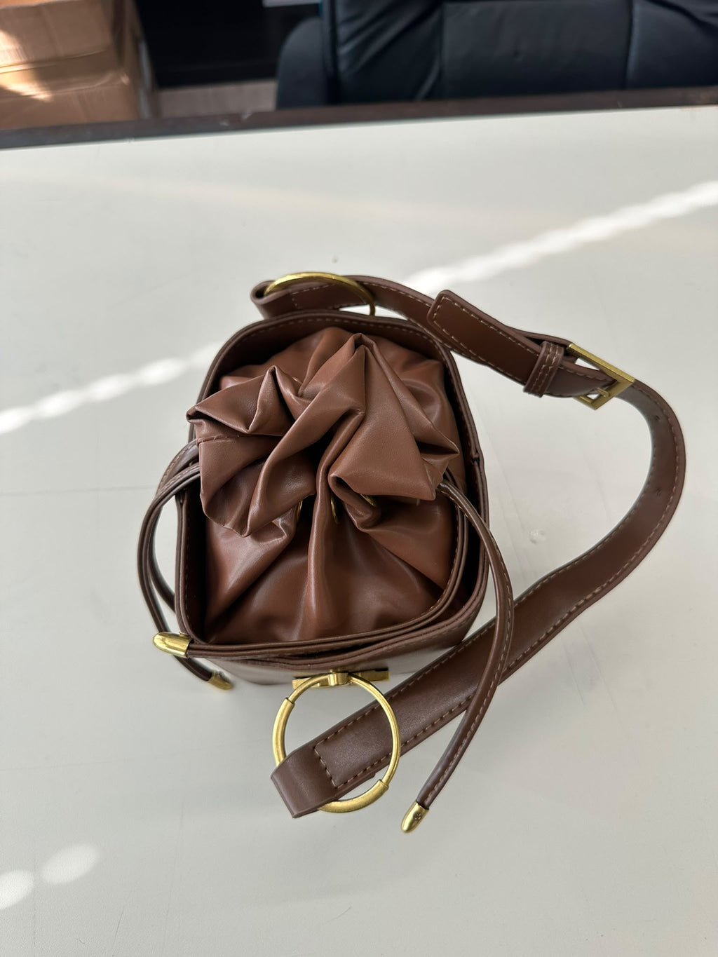 BLOCK36:SECCHIELLO IN ECOPELLE  COLOR MARRONE