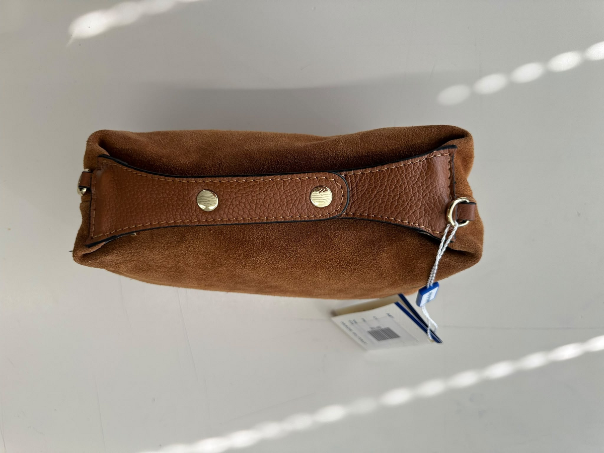 BLOCK36:BORSA A MANO IN CAMOSCIO COLOR MARRONE