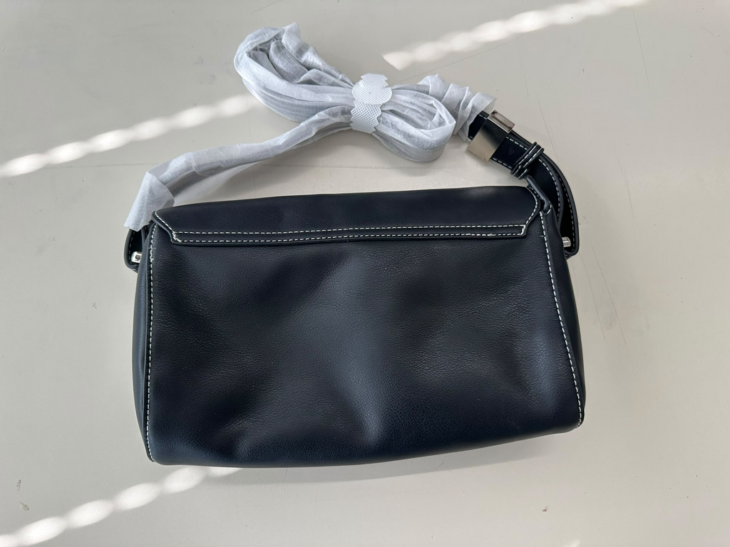 BLOCK36:BORSA A MANO E TRACOLLA IN ECOPELLE NERA