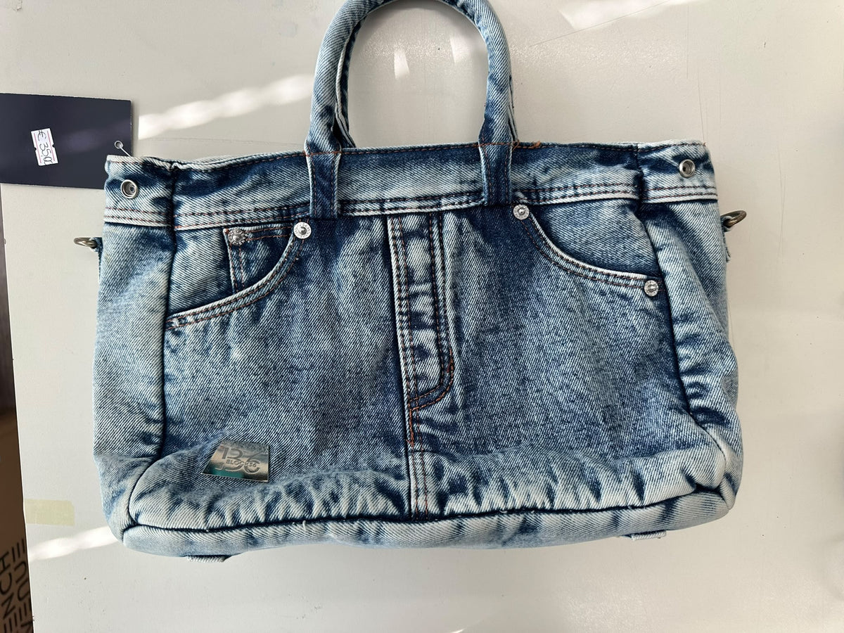 BLOCK36:BORSA IN DENIM JEANS CON TRACOLLA