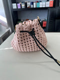 BLOCK36:BORSA INTRECCIATA COLOR ROSA SALMONE