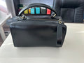 BLOCK36:BORSA IN PELLE NERA LUCIDA A TRACOLLA E A MANO