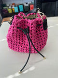 BLOCK36:BORSA A SECCHIELLO INTRECCIATA COLOR FUCSIA