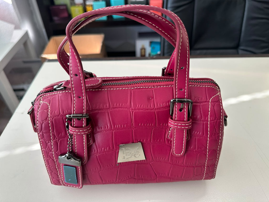 BLOCK36:BORSA BAULETTO CON TRACOLLA IN PELLE COLOR FUCSIA