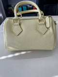 BLOCK36:BORSA BAULETTO IN PELLE COLOR GIALLA PASTELLO