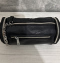 BLOCK36:BORSA A CARAMELLA IN PELLE NERA