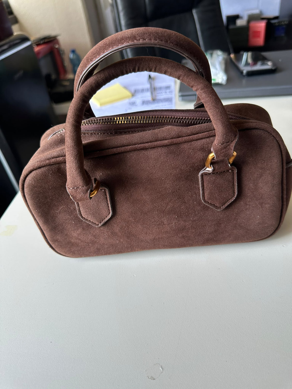 BLOCK36:MINIBAG SIMIL CAMOSCIO TESTA DI MORO
