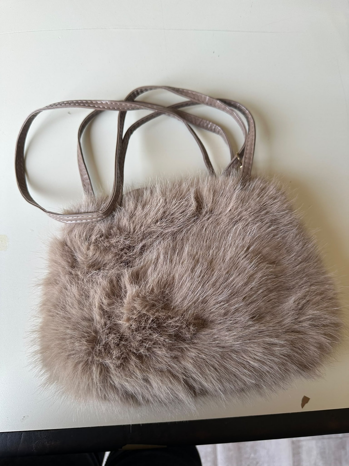 BLOCK36:BORSA A MANO IN PELLICCIA MARRONE