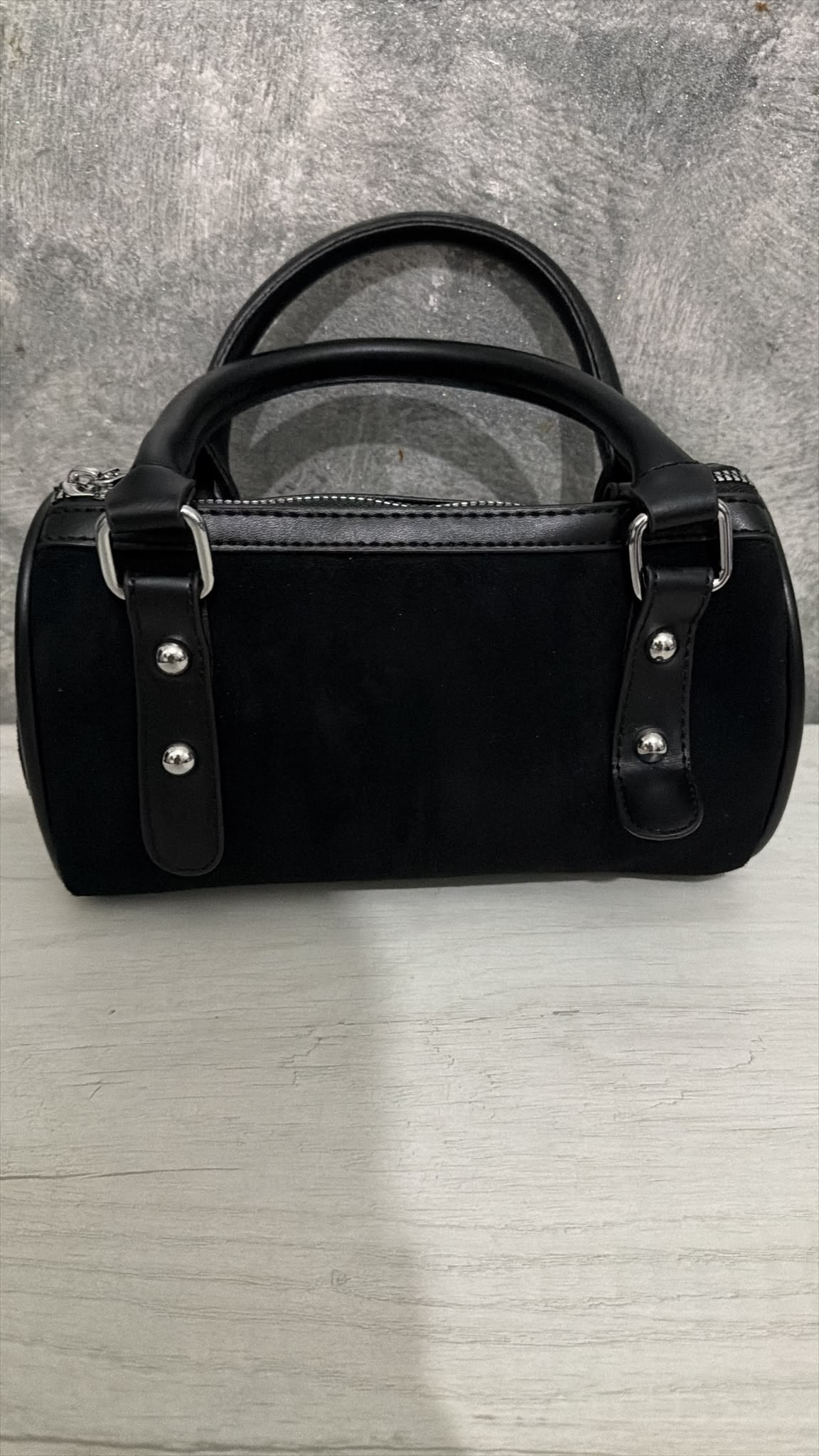 BLOCK36:BORSA AMOUR NOIR A MANO CON CHARM A FORMA DI CUORE