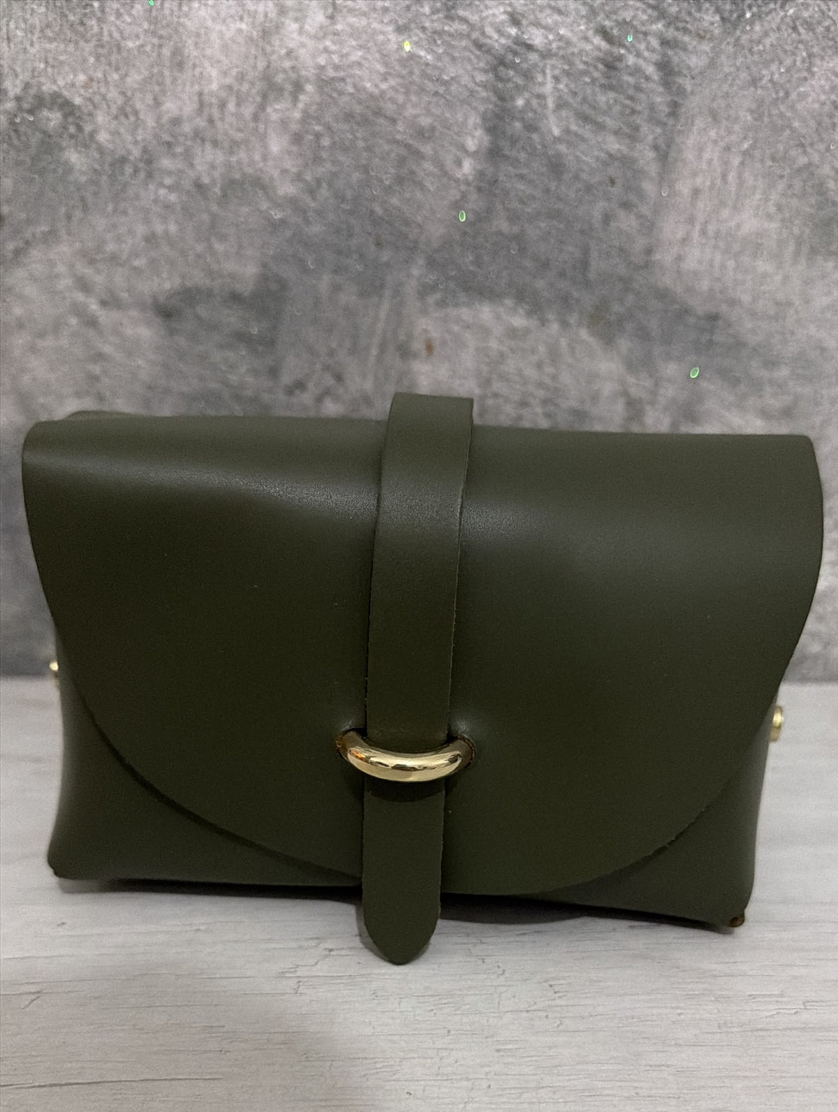 BLOCK36:MINI BAG IN PELLE COLOR VERDE MILITARE